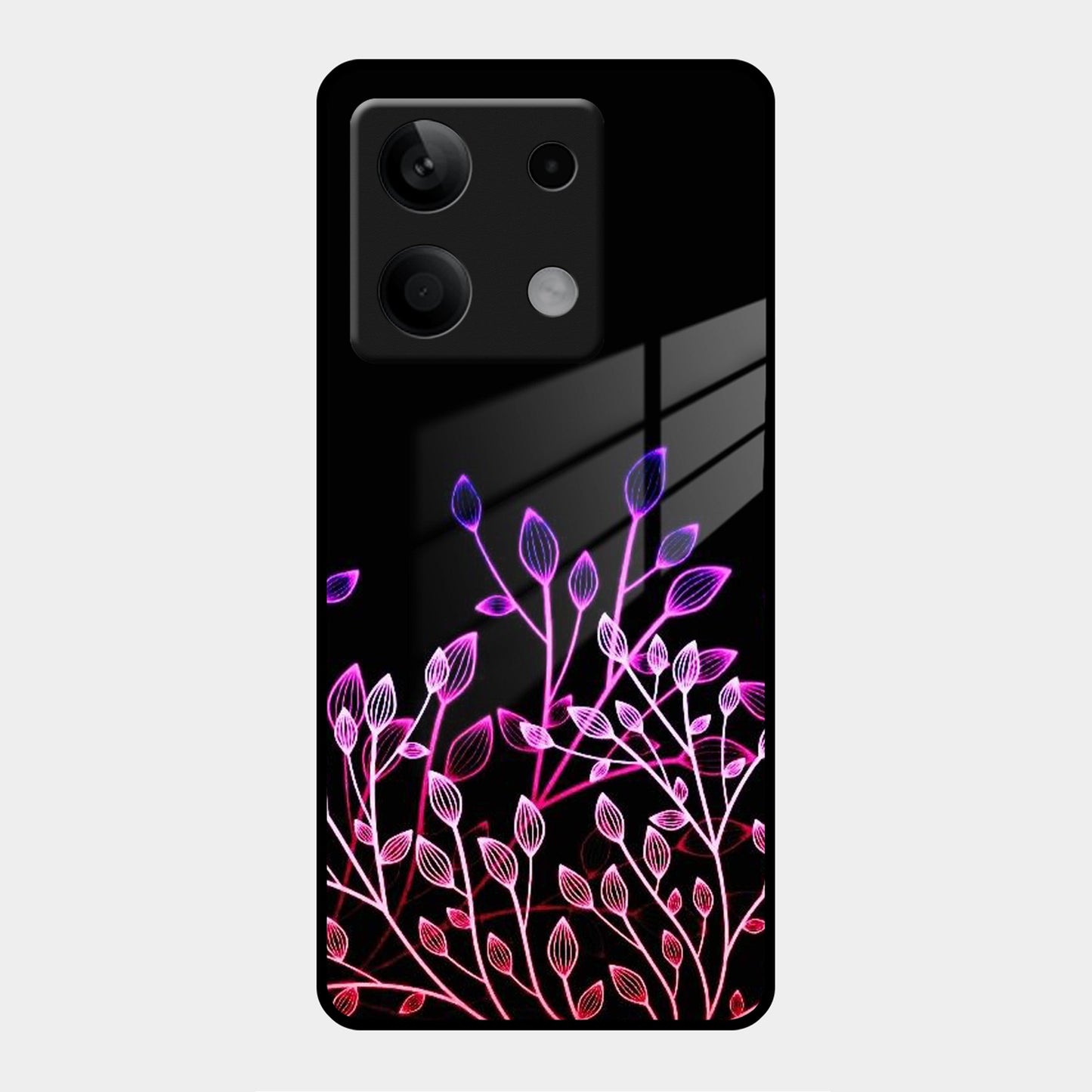 Multicolor Flower Print Glass Case Cover For Poco