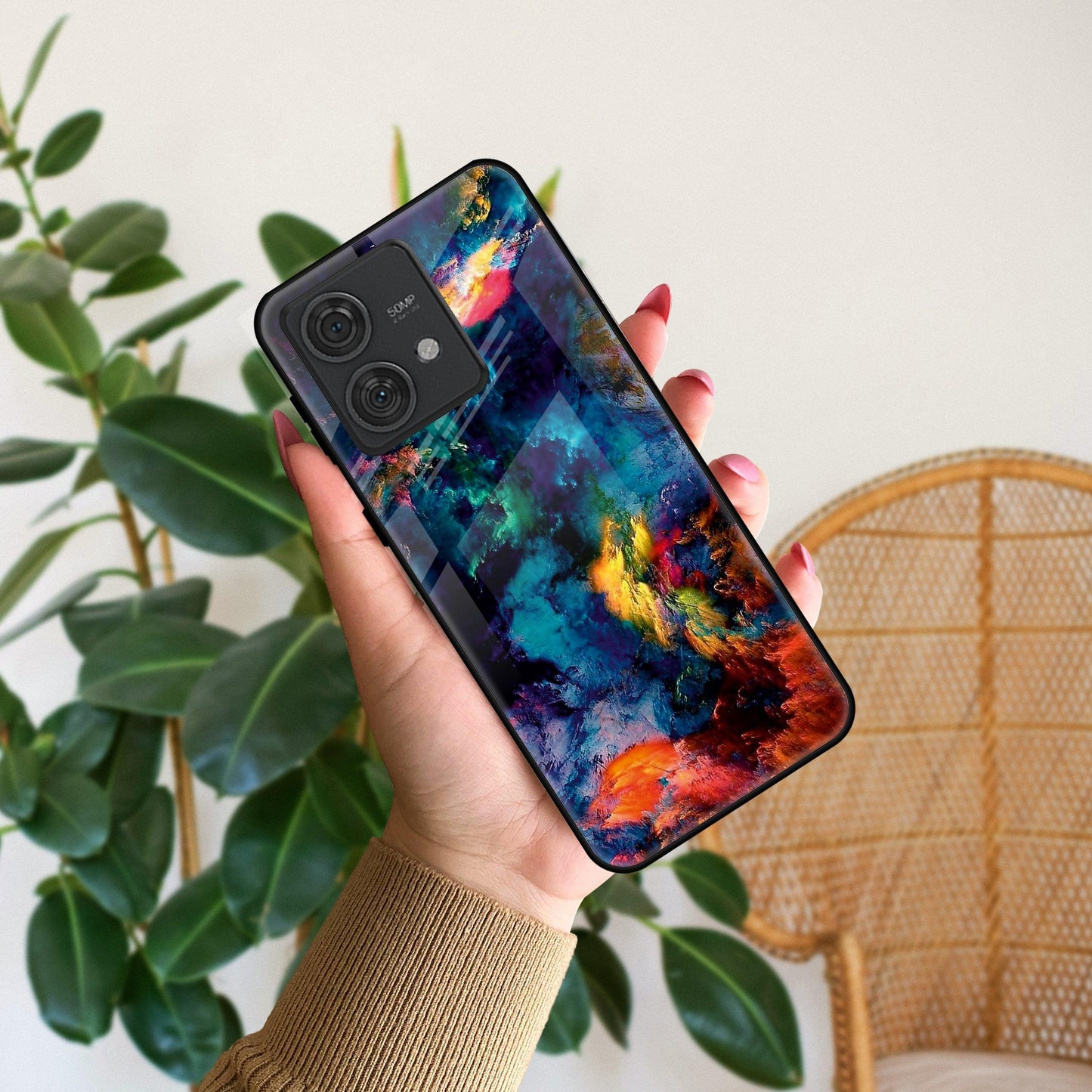 Multicolor Glossy Metal Case Cover For Motorola