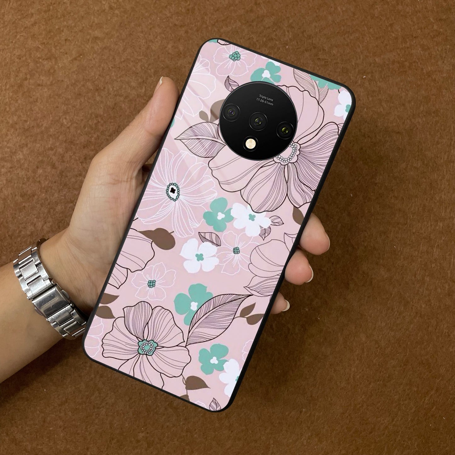 Peach Flower Glass Phone Cover for OnePlus