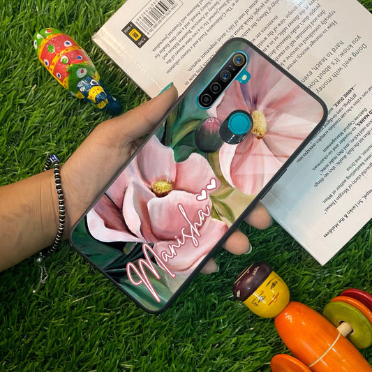 Paint Floral Poster Glass Case Cover For Realme/Narzo