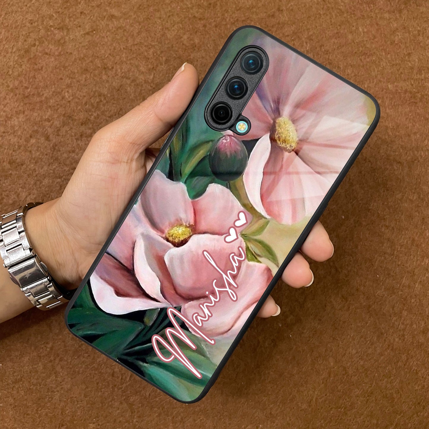 Paint Floral Poster Glass Case Cover For OnePlus