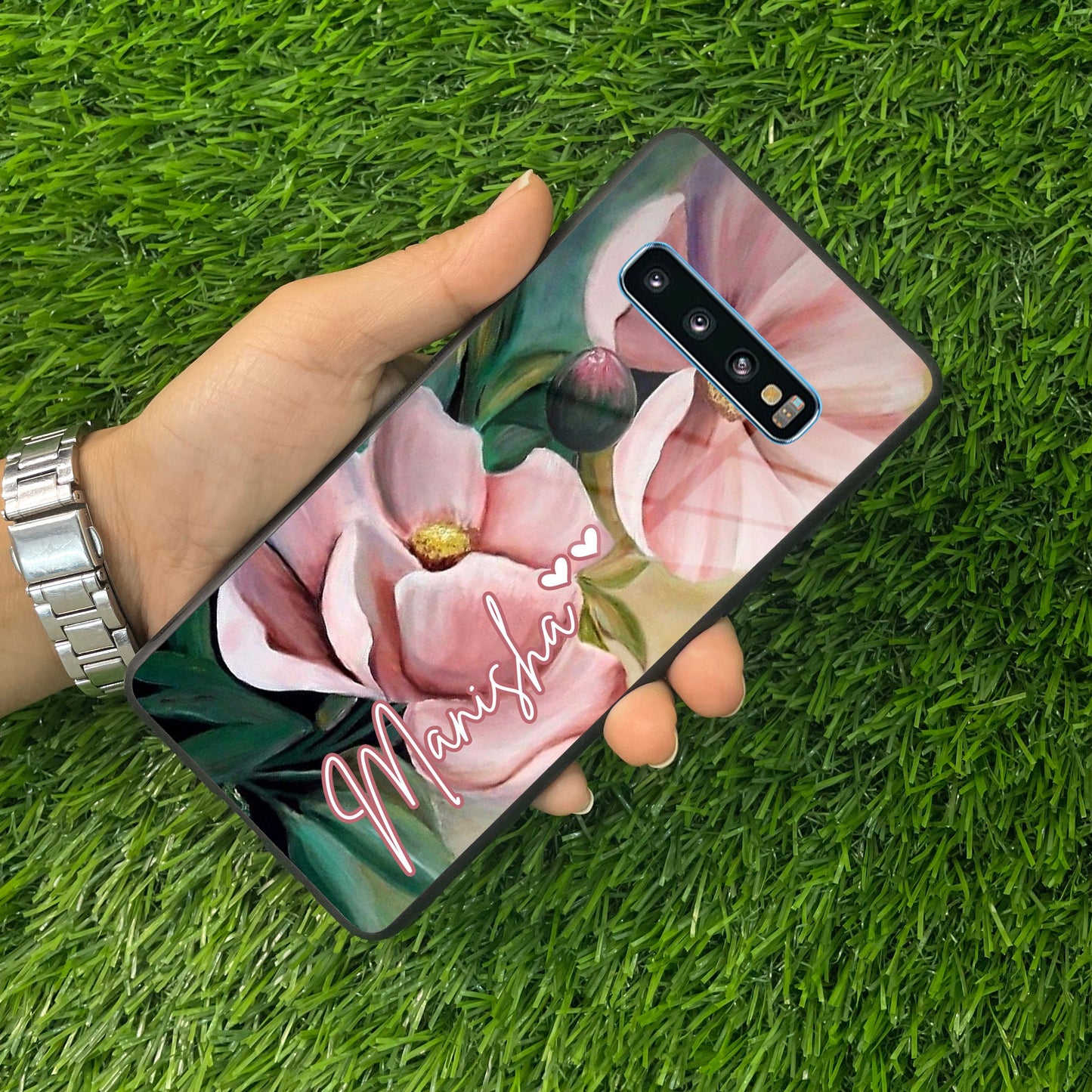 Paint Floral Poster Customize Glass Case Cover For Samsung