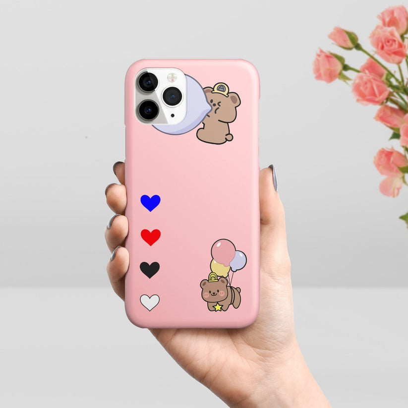 Personalized Bear Slim Mobile Case Cover Color Peach For Vivo