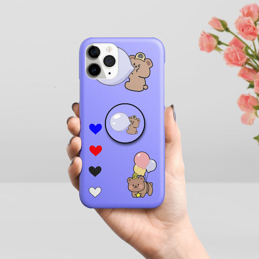 Personalized Bear Slim Mobile Case Cover Color Purple For Oppo