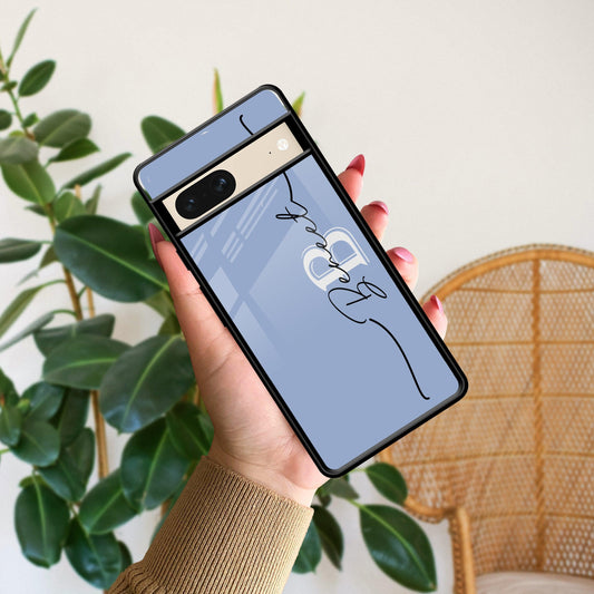 Personalized Initials Azure Glossy Metal Case Cover For Google - ShopOnCliQ