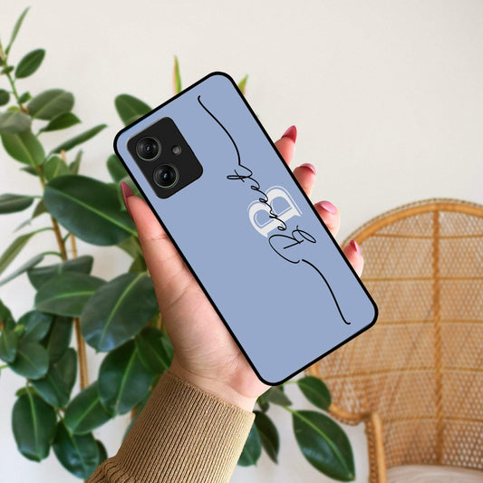 Personalized Initials Azure Glossy Metal Case Cover For Motorola - ShopOnCliQ