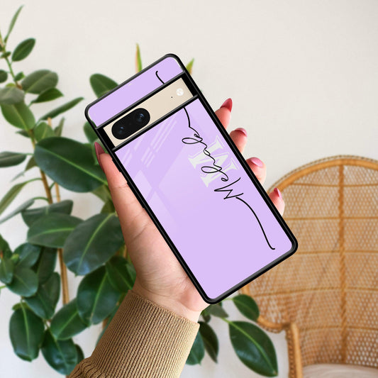 Personalized Initials Lavender Glossy Metal Case Cover For Google - ShopOnCliQ