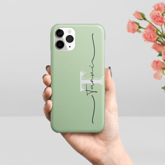Personalized Initials Slim Mobile Case Cover Color Mint Green For Realme/Narzo