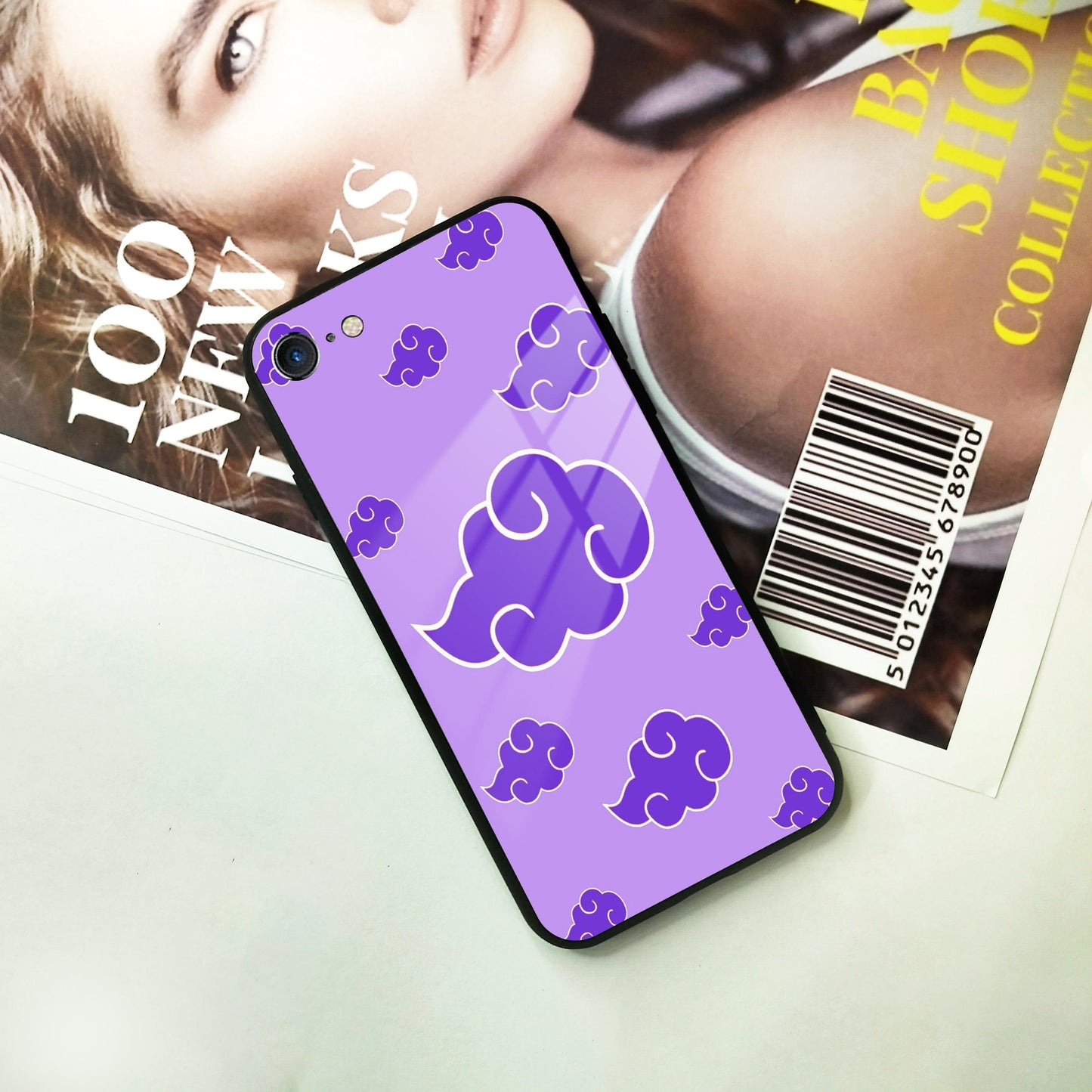 Purple Cloud Mobile Glass Phone Case For iPhone