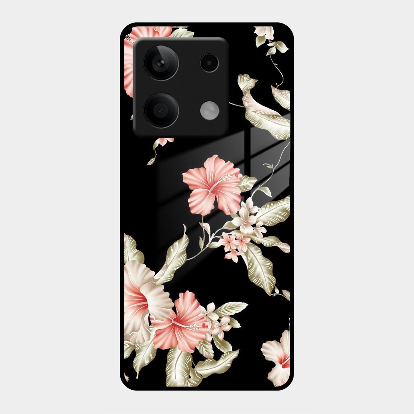 Retro Floral Glass Phone Case And Cover For Poco