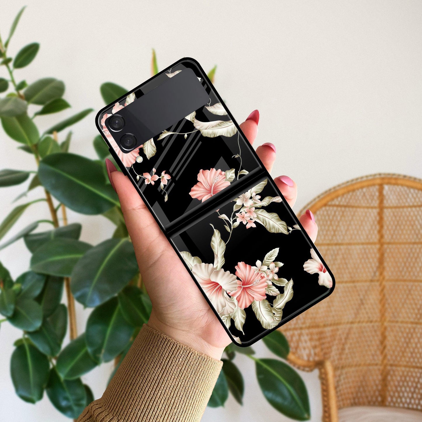 Retro Floral Glossy Metal Case Cover For Samsung - ShopOnCliQ