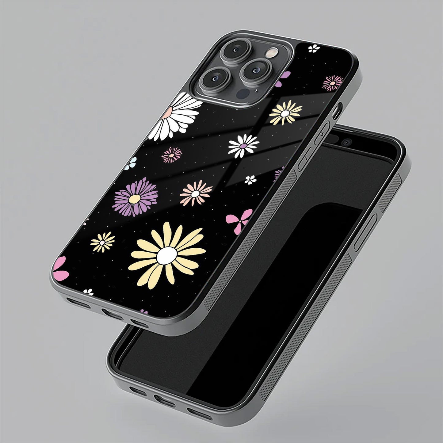 Seamless Floral Print Glass Case Cover For OnePlus