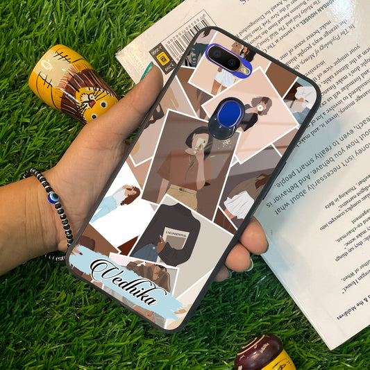 SelfieGirl Collage Glass Case Cover For Oppo
