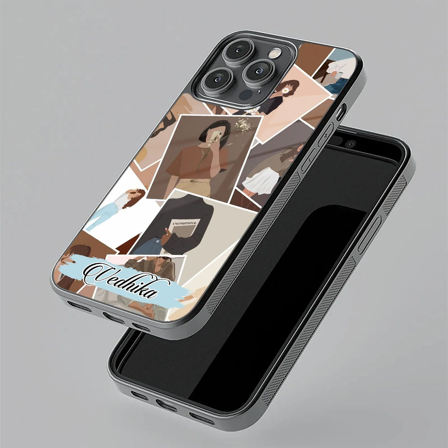 Selfie Girl Collage Glass Case Cover For OnePlus - ShopOnCliQ