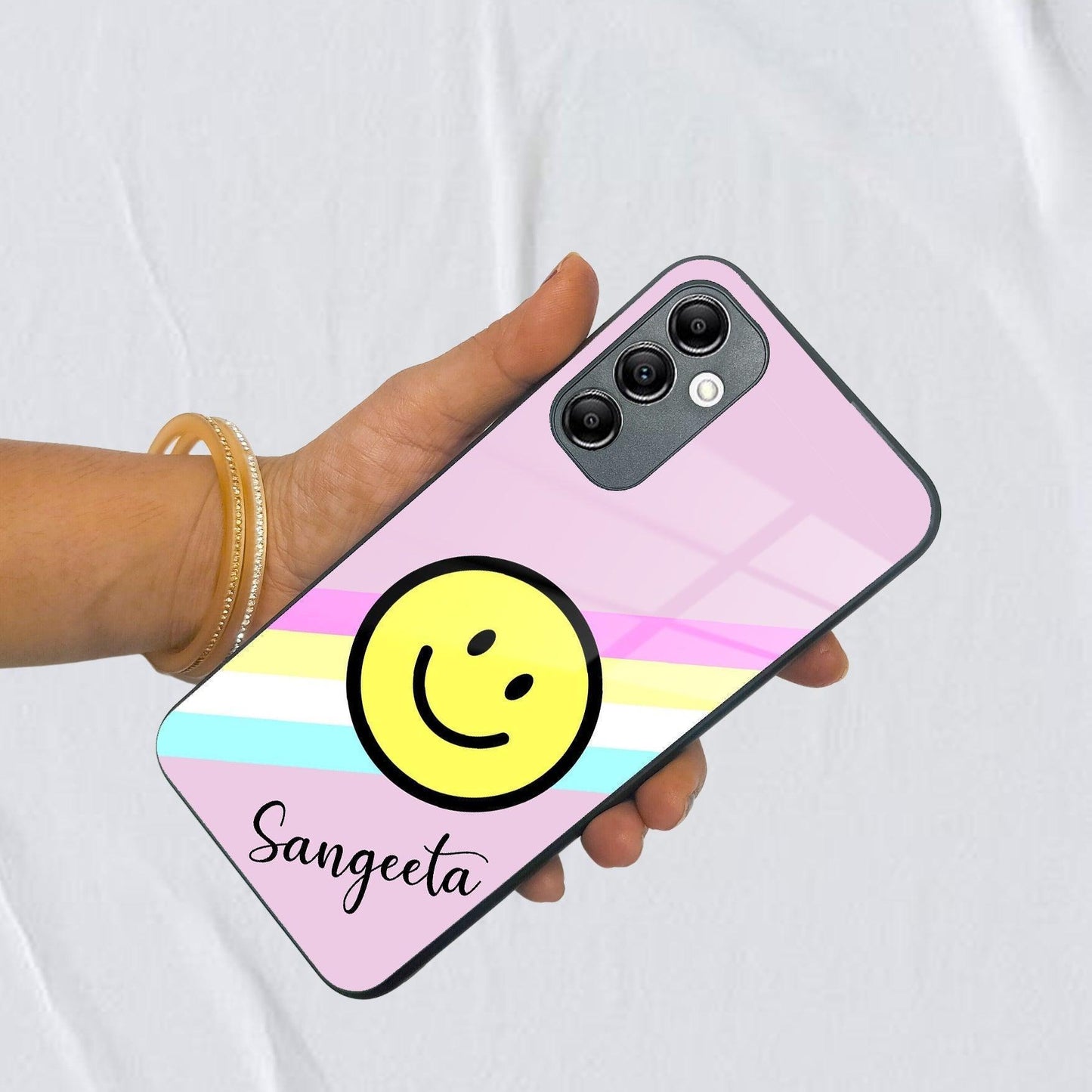 Smiley Glass Case Cover For Samsung