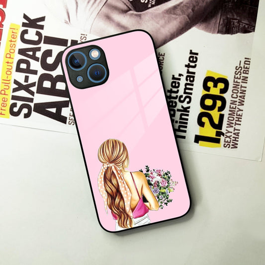 Styles Girl With Flower Glass Case For iPhone - ShopOnCliQ