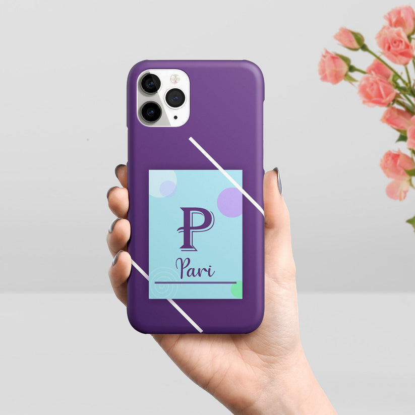 Stylish Initial Of The Name Customize Printed Phone Case Cover Color Purple For Vivo