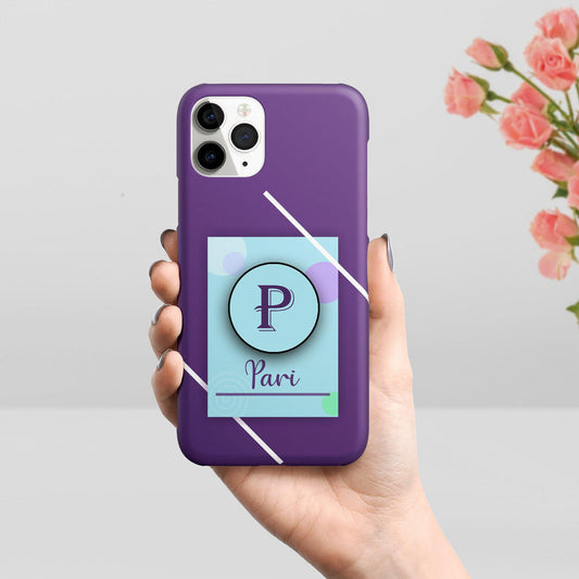 Stylish Initial Of The Name Customize Printed Phone Case Cover Color Purple For iPhone