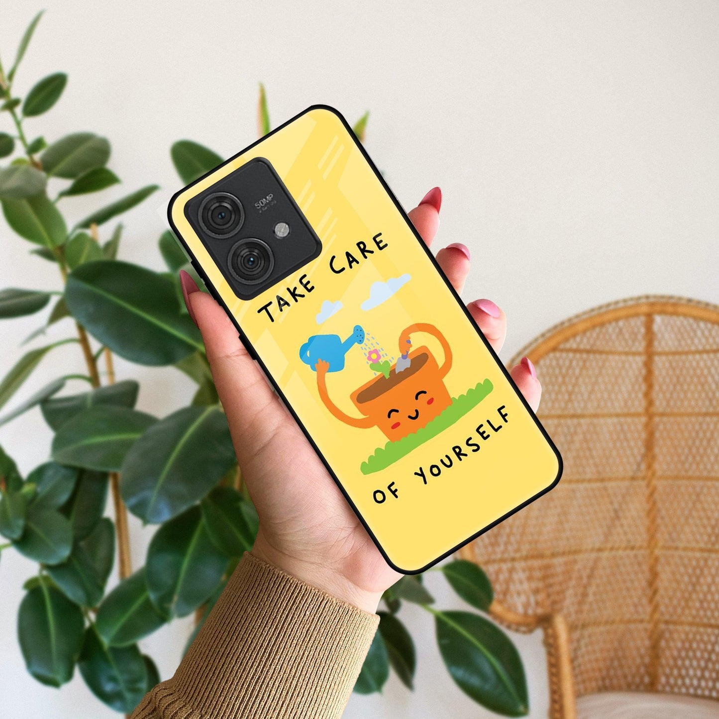 Take Care Glossy Metal Case Cover For Motorola