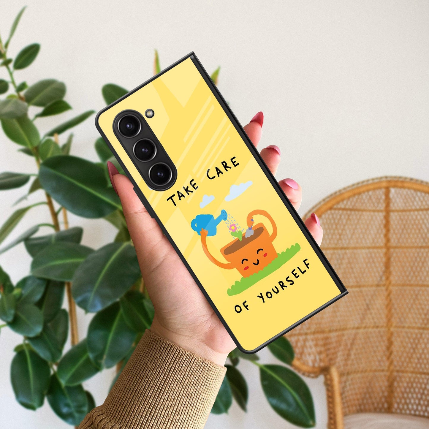 Take Care Glossy Metal Case Cover For Samsung