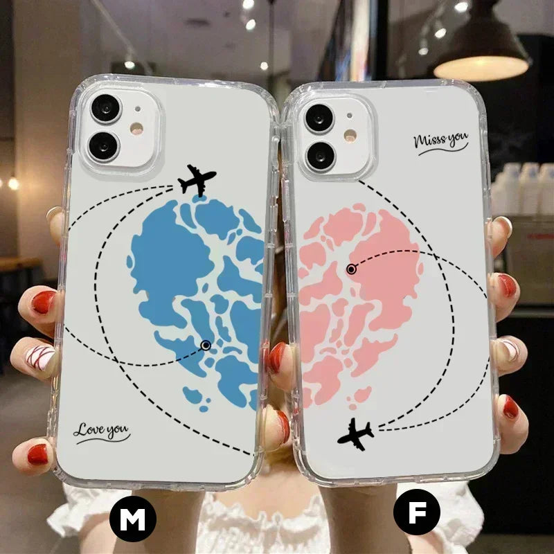 Travel Heart Map Couple Clear Silicon Case for iPhone ShopOnCliQ