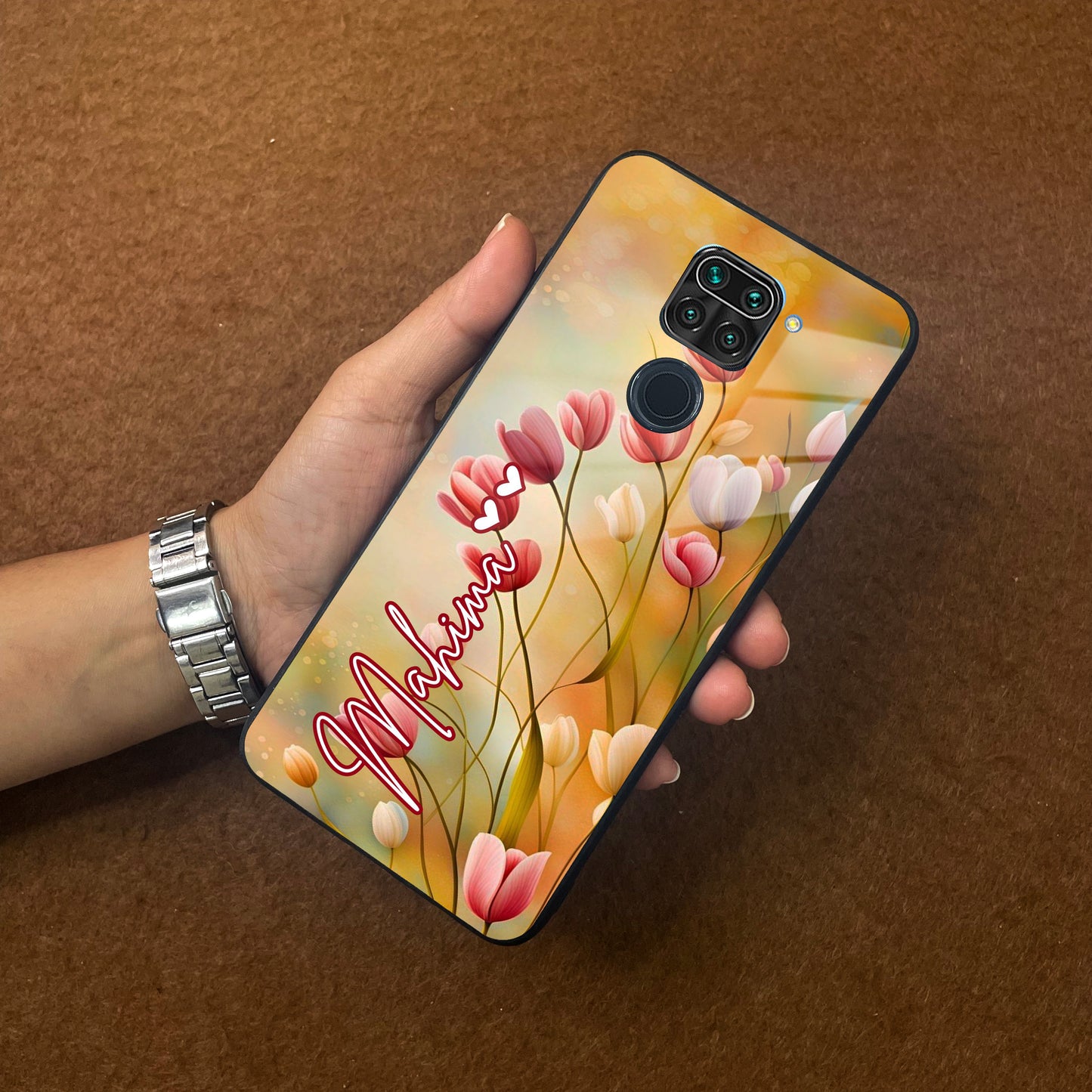 Tulip Floral Glass Case Cover For Redmi/Xiaomi