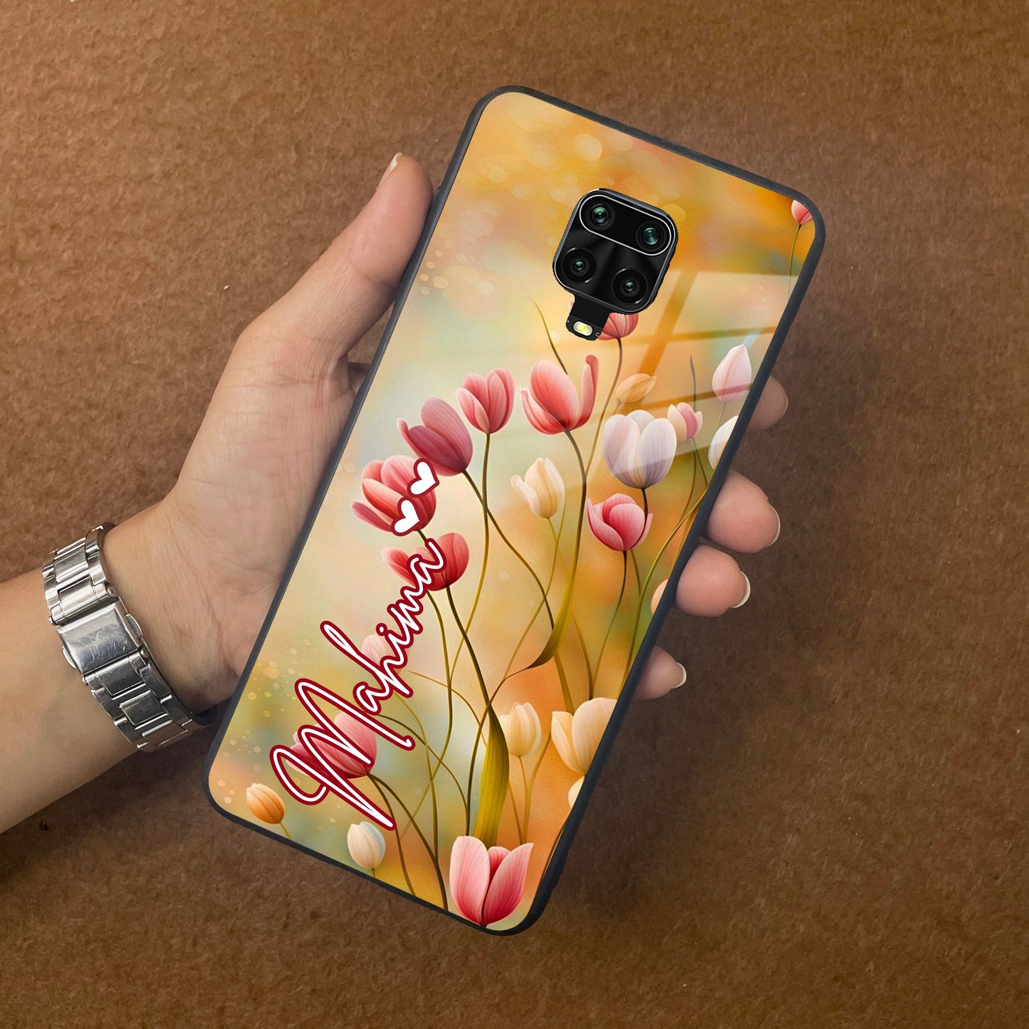 Tulip Floral Glass Case Cover For Redmi/Xiaomi