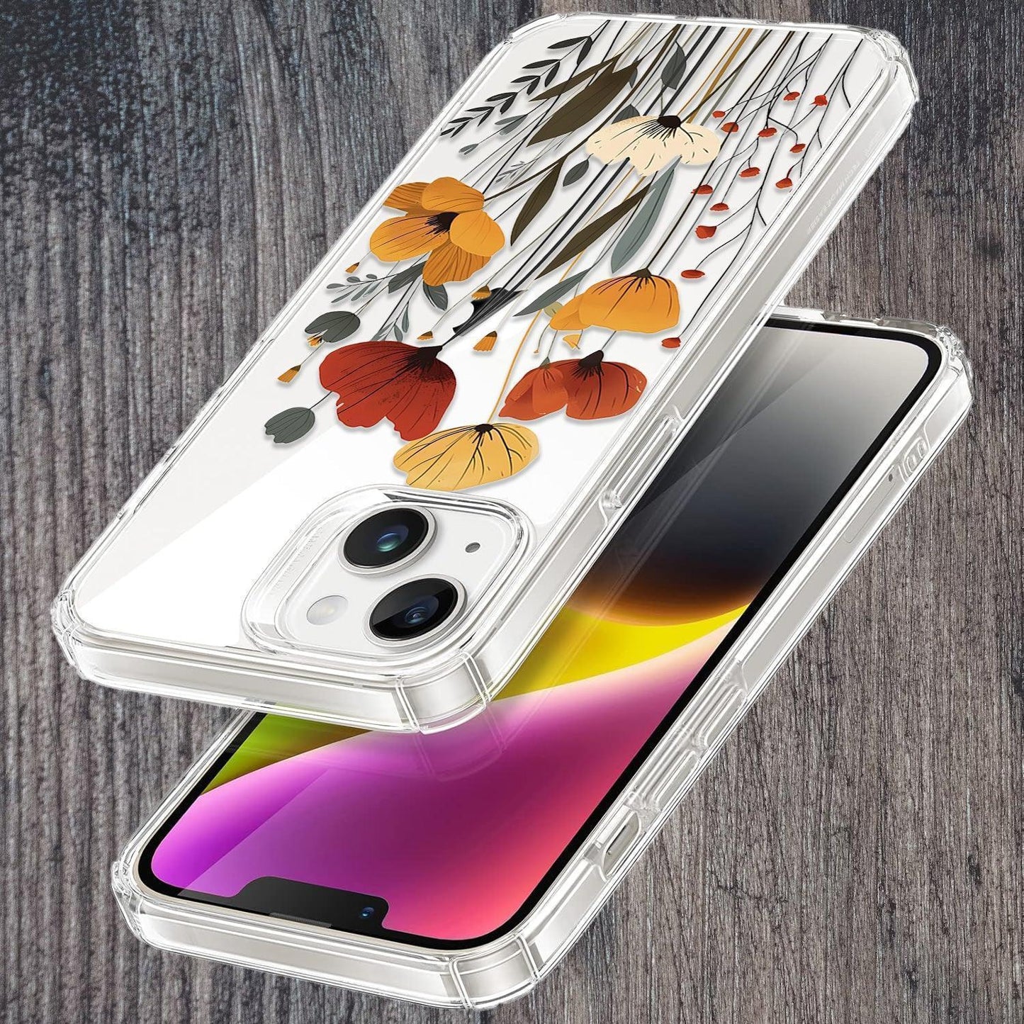 Vintage Wildflower Transparent Silicon Case For iPhone - ShopOnCliQ