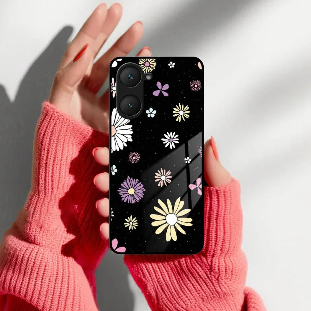 Seamless Floral Glossy Metal Case Cover For iQOO - ShopOnCliQ