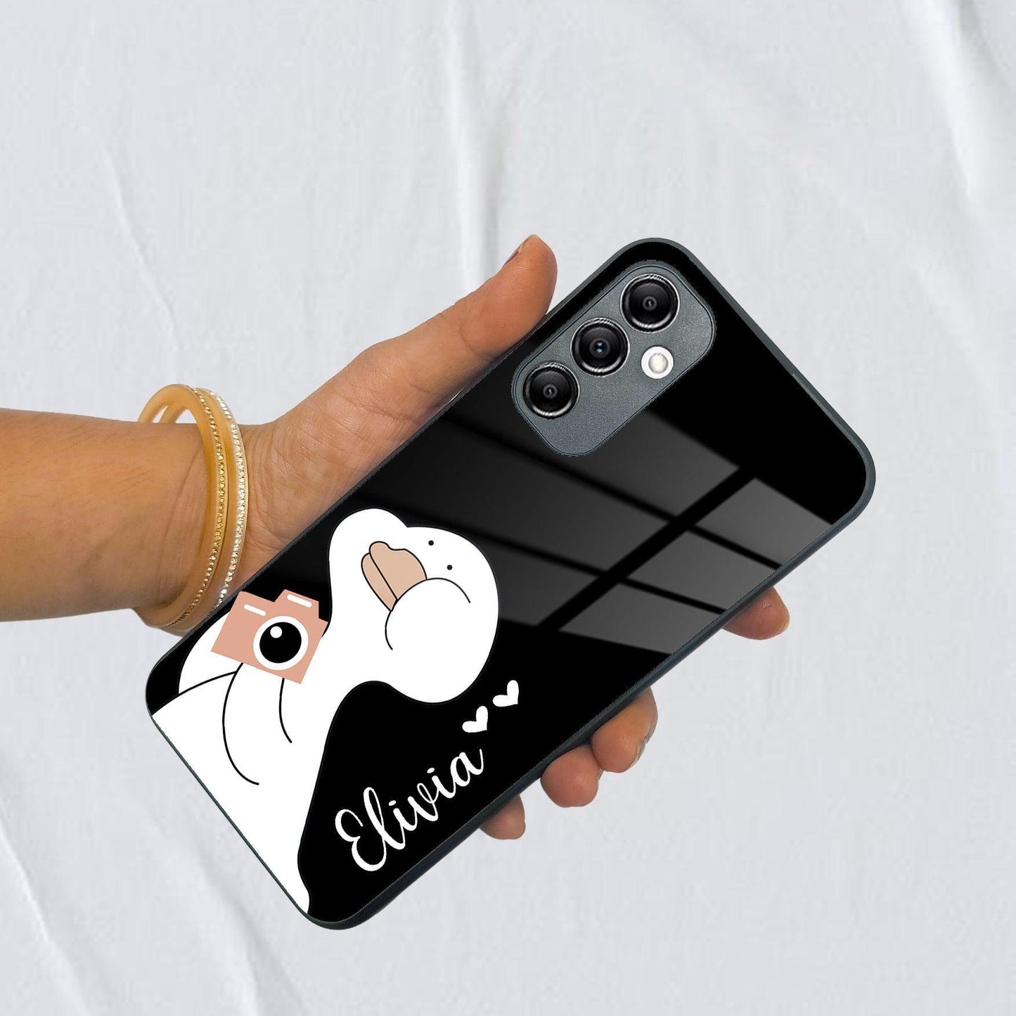 White Duck Glass Case Cover For Samsung