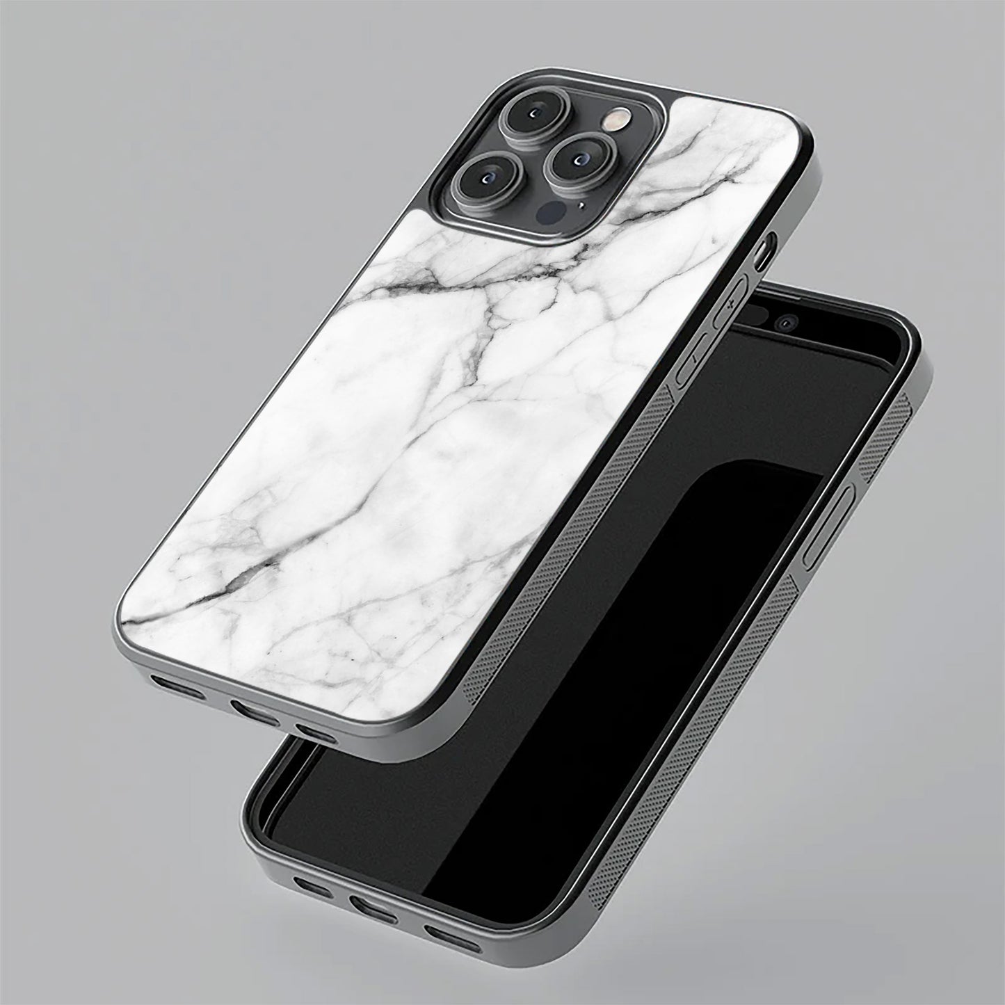 White Marble Patter  Glass Case Cover for Redmi/Xiaomi