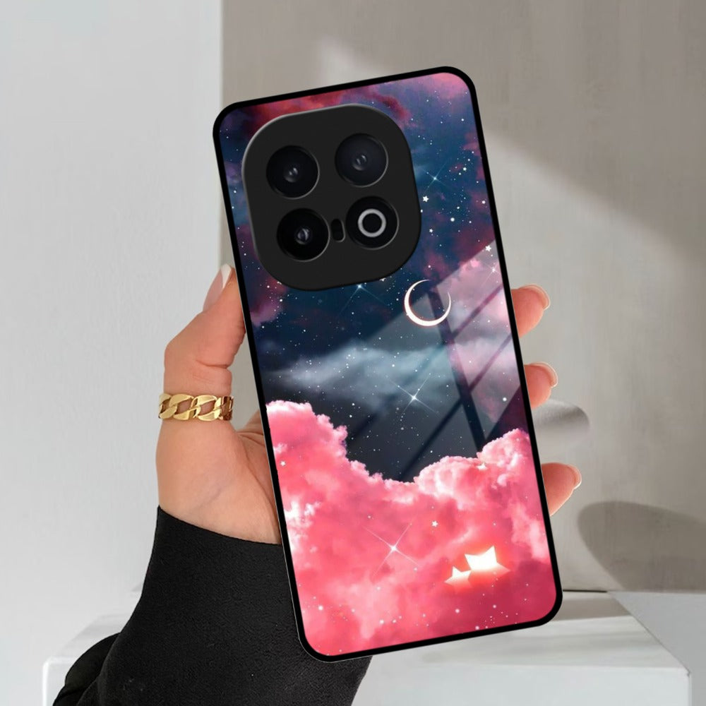 Aesthetic Cloud Glass Case Cover For iQOO