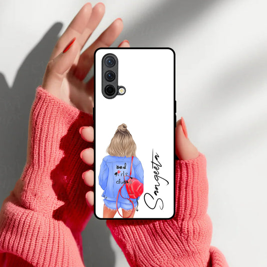 Bag Girl Customize Name Glass Case For OnePlus - ShopOnCliQ
