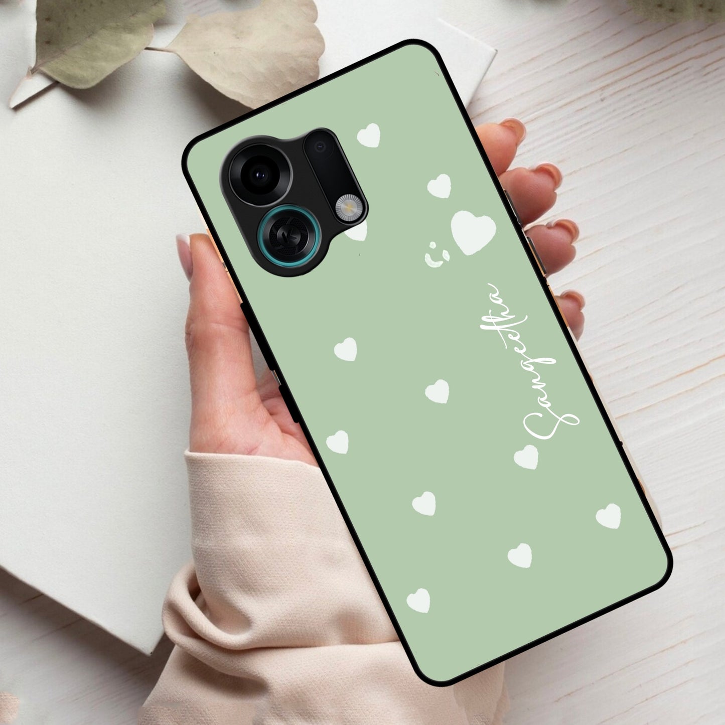 Be Loved Customized Glass Case Cover Mint Green For Oppo