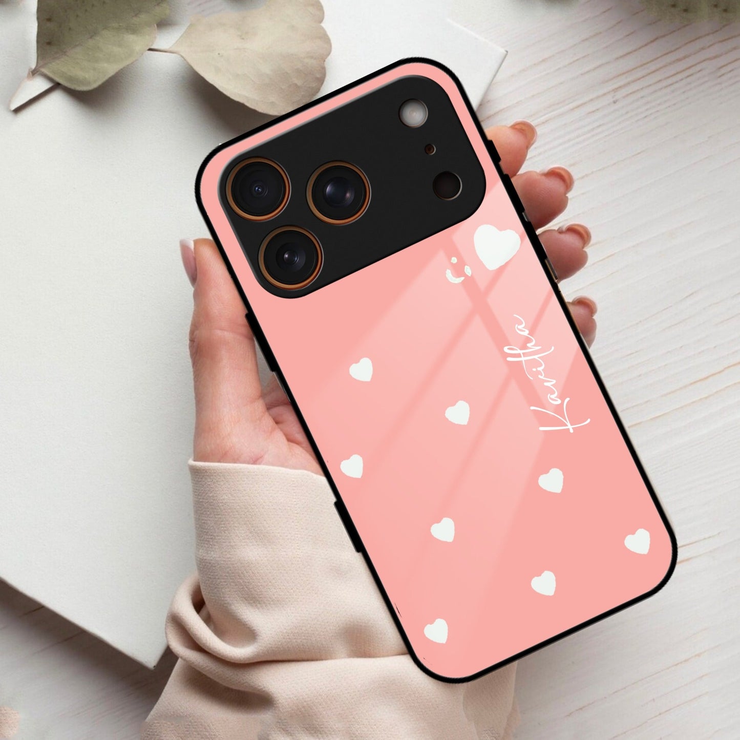 Be Loved Customized Glass Case Cover Peach For iPhone