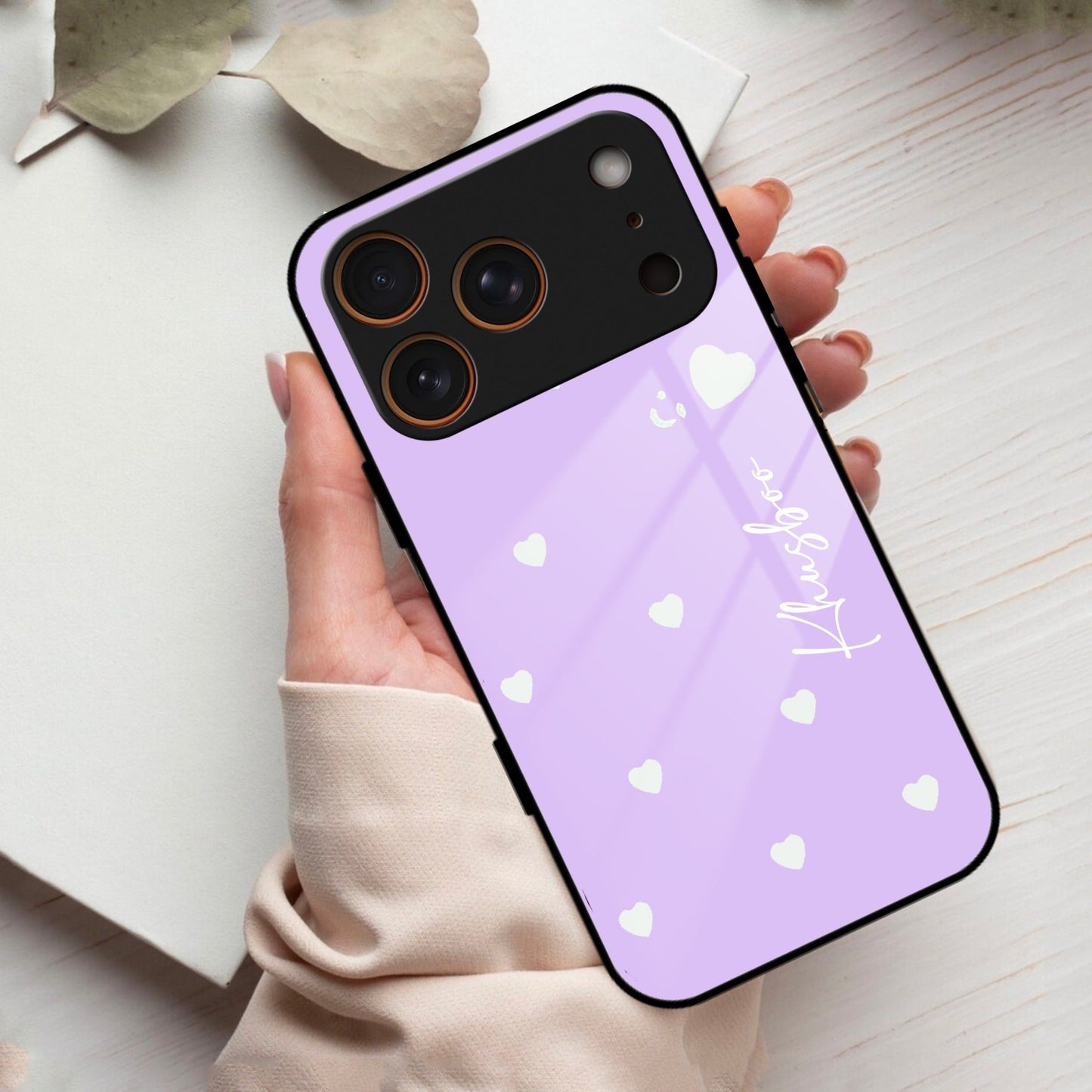 Be Loved Customized Glass Case Cover Purple For iPhone