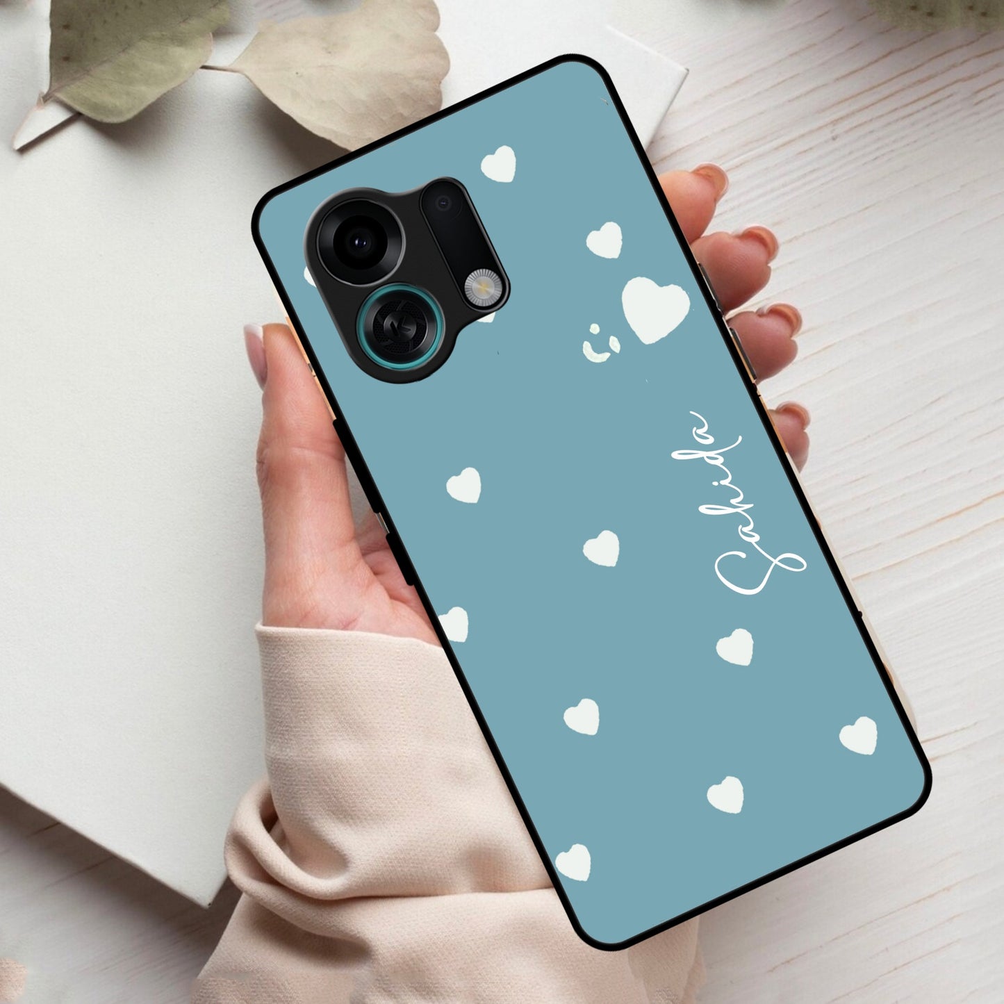 Be Loved Customized Glass Case Cover Sky Blue For Oppo