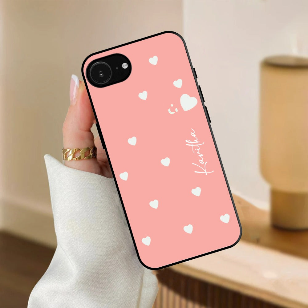 Be Loved Glossy Customized Metal Case Cover Peach For iPhone