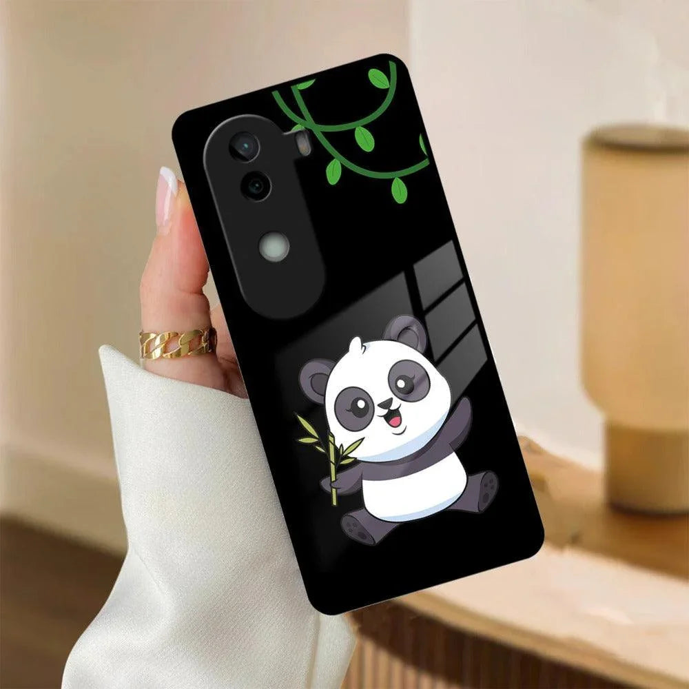 Black Panda Glass Phone Case For iQOO - ShopOnCliQ