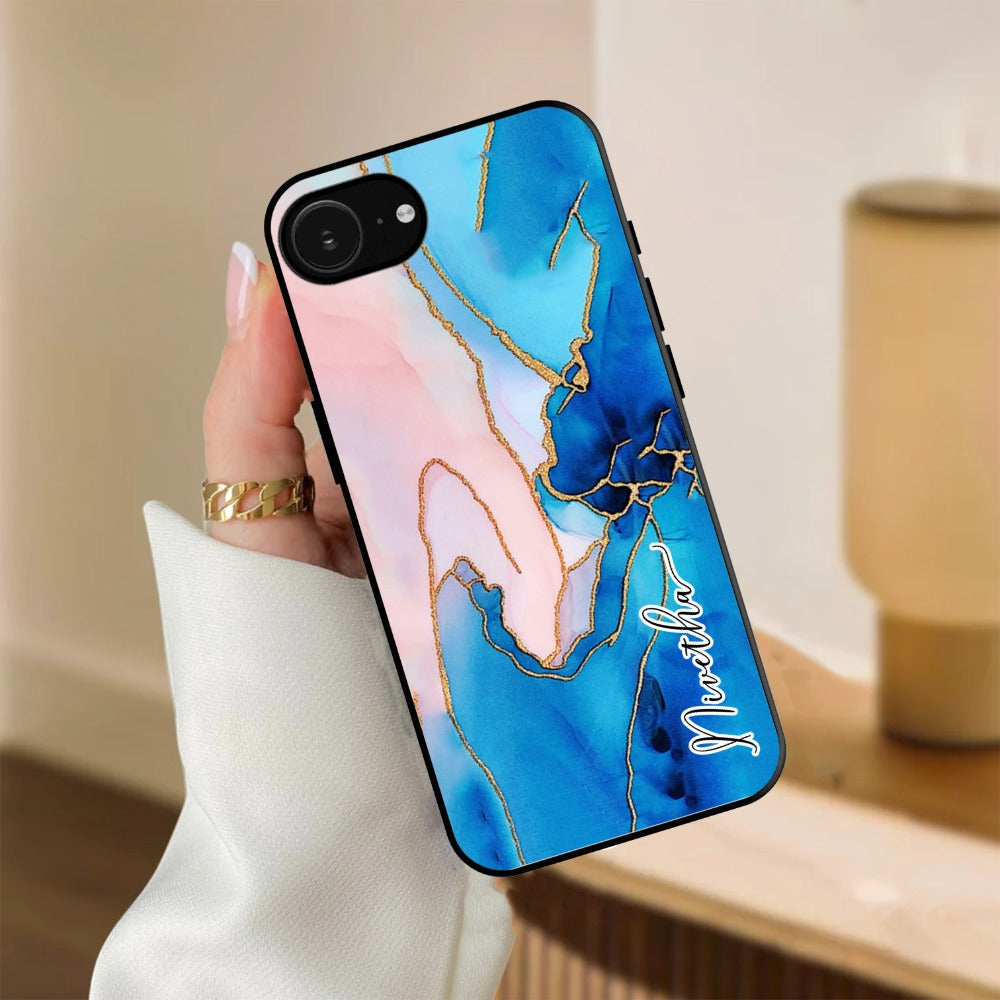 Blue Marble Glossy Metal Case Cover For iPhone