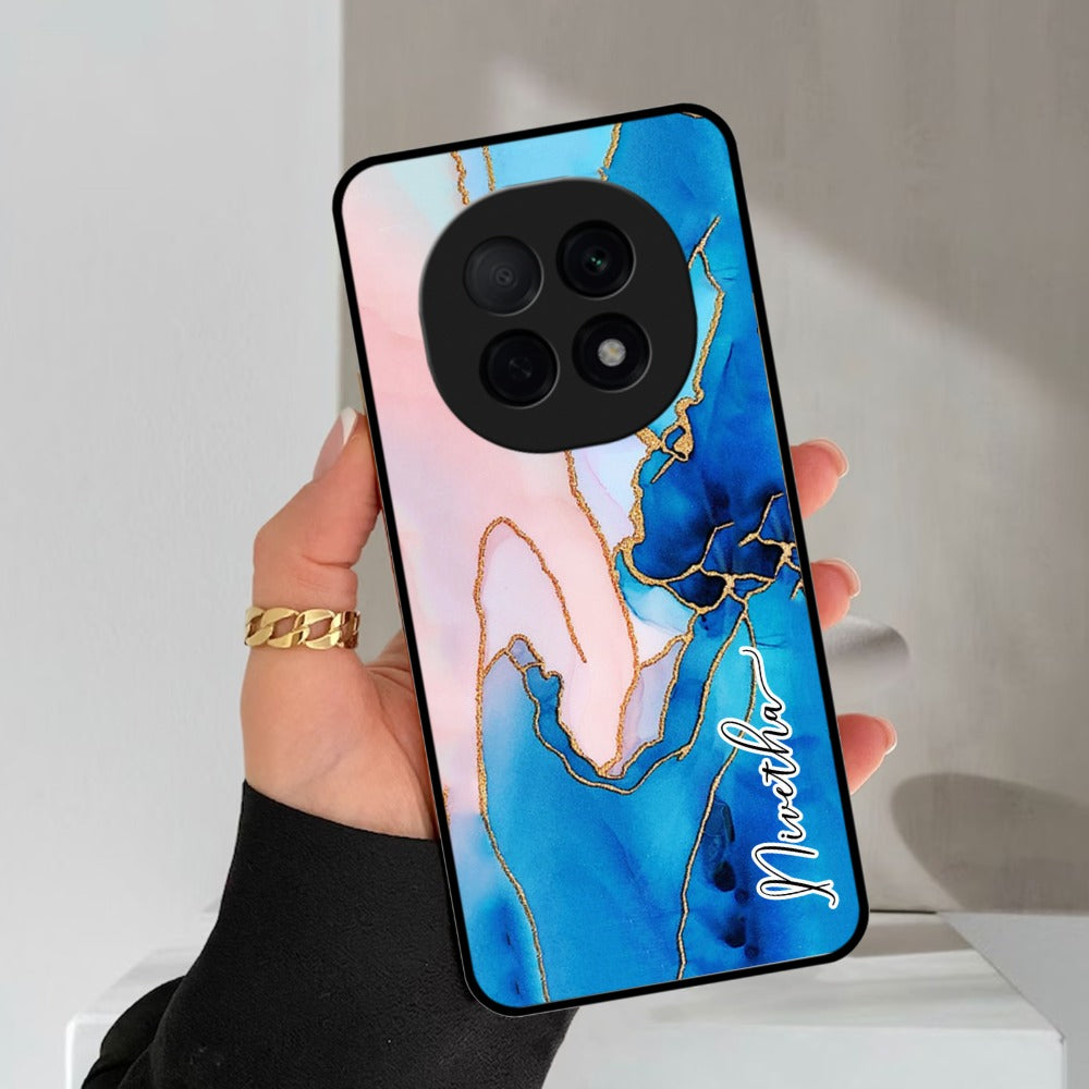 Blue Marble Glossy Metal Case Cover For Oppo