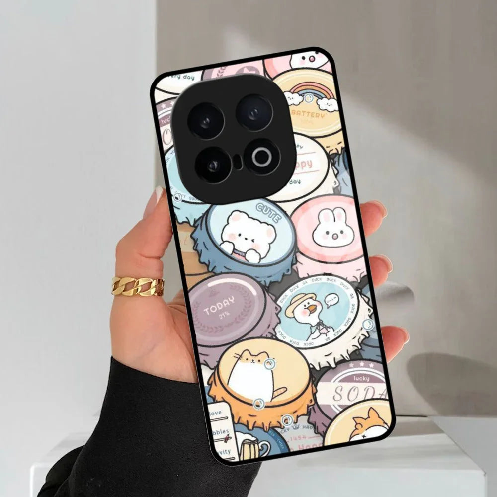 Bunny Buddies Glass Case Cover For iQOO - ShopOnCliQ