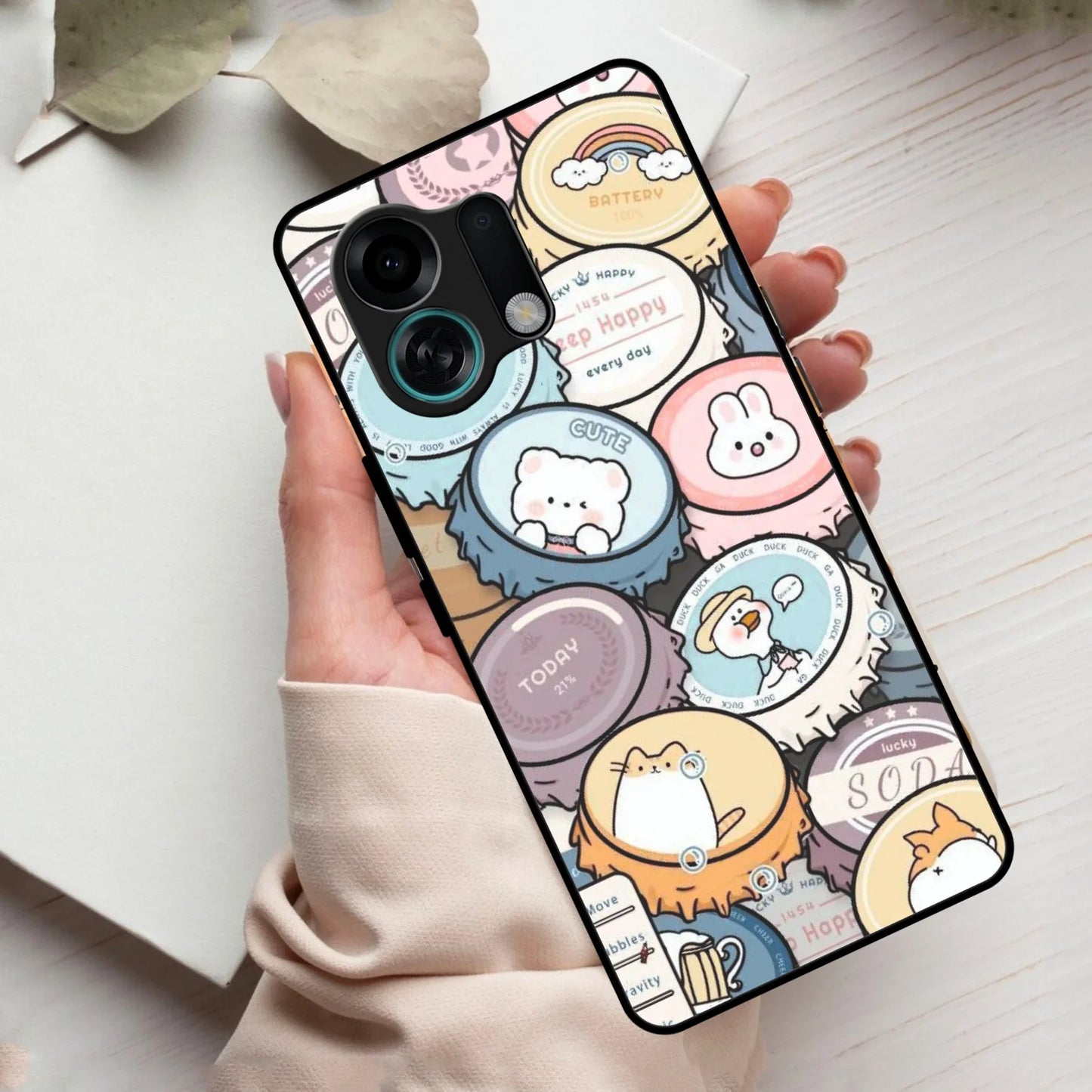 Bunny Buddies Glass Case Cover For Oppo - ShopOnCliQ