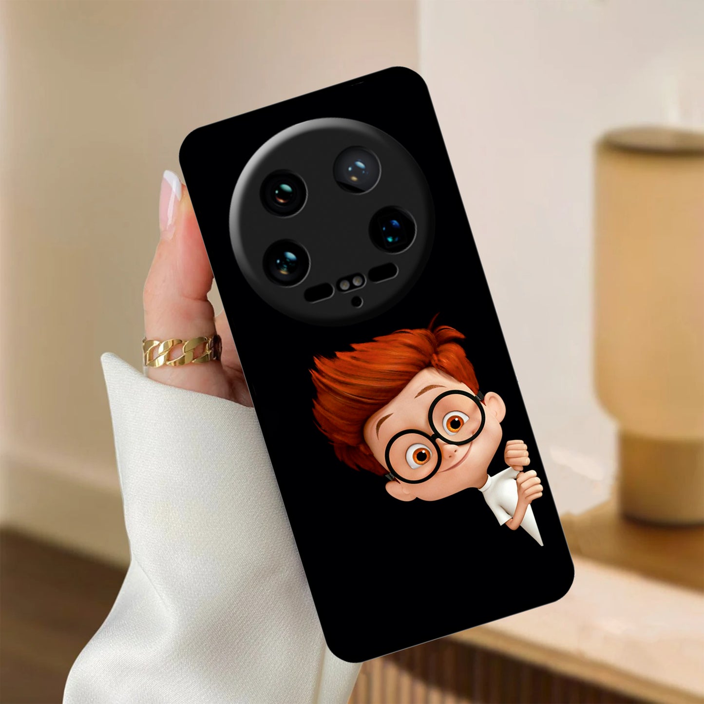 Cartoon Boy Glossy Metal Case Cover For Redmi