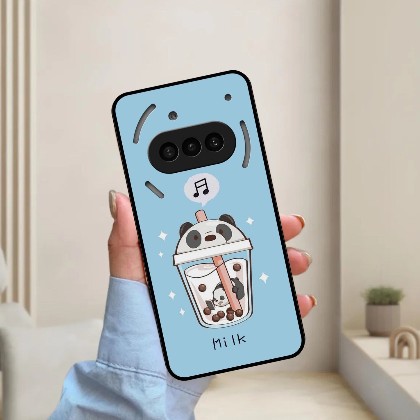 Cartoon Milk Tea We Bare Bears Glossy Metal Case Cover For Nothing