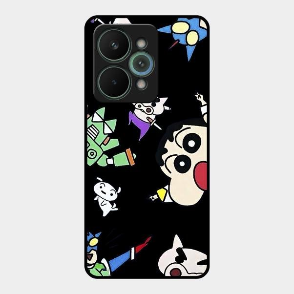 Cartoon Pattern Glass Case Cover For Realme