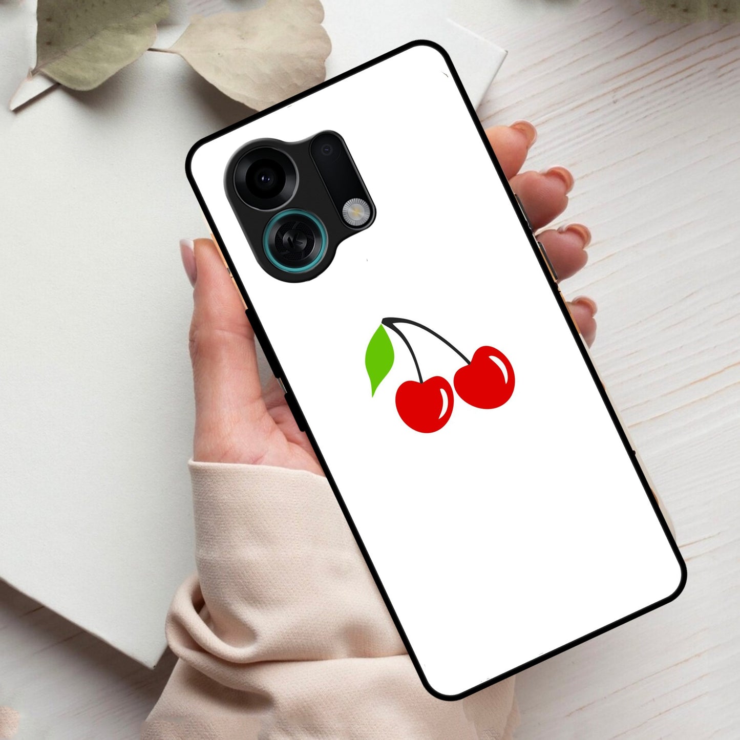 Cherry Glass Case Cover For Oppo