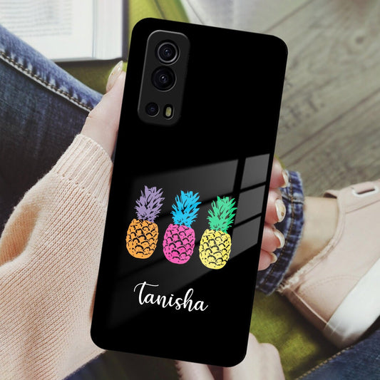 Colorful Pineapple Glass Case Cover For Vivo