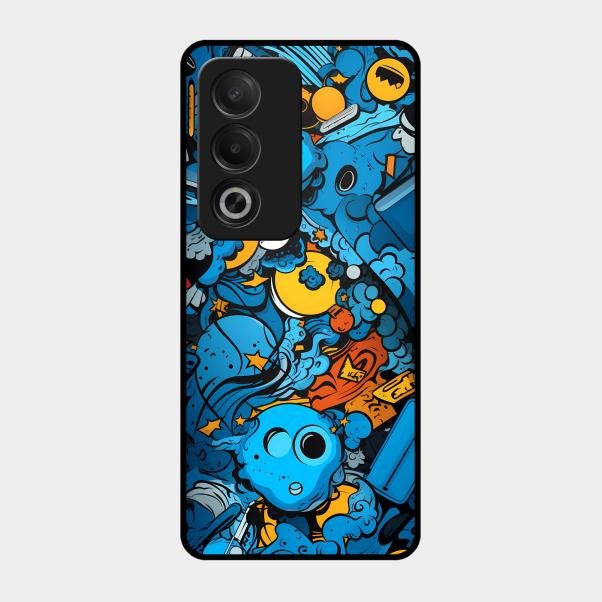Cosmic Doodle Blast Metal Case Cover For Oppo - ShopOnCliQ