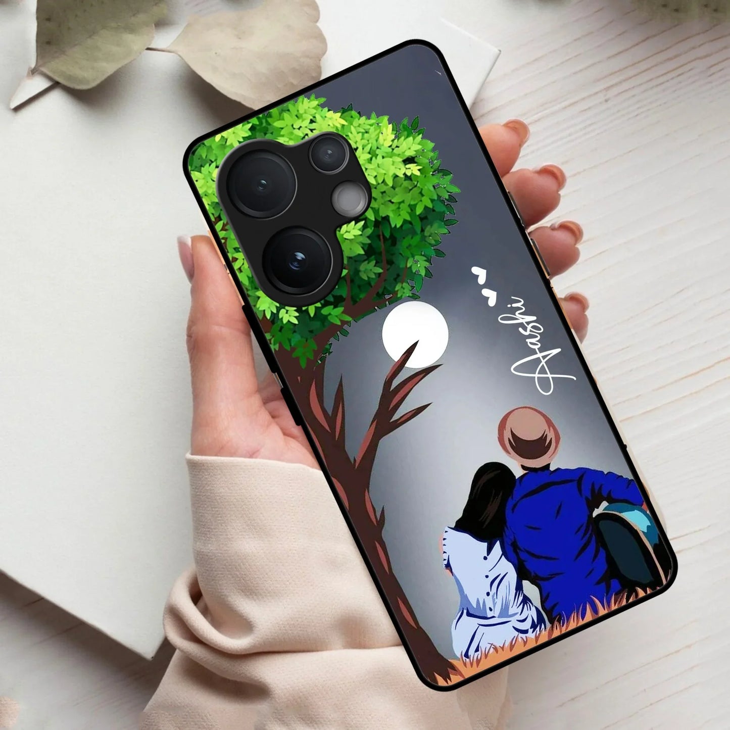 Couple Glass Case Cover For Vivo - ShopOnCliQ